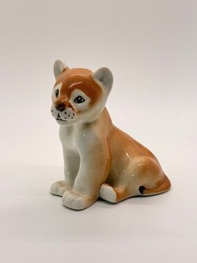 Lomonosov Vintage Porcelain Lion Cub From USSR Russia